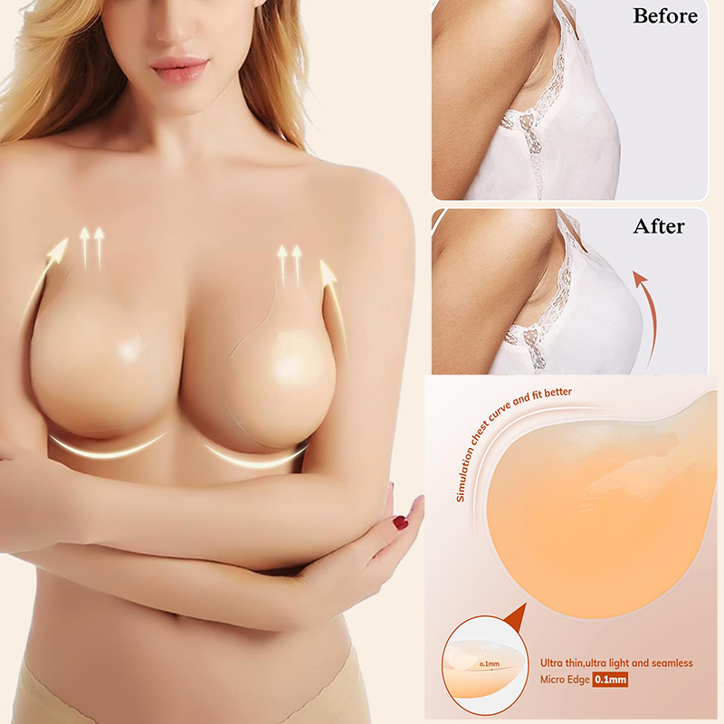 1/2 Pairs النساء لزجة الصدرية  - مراجعة Strapless Bra Adhesive وسعره