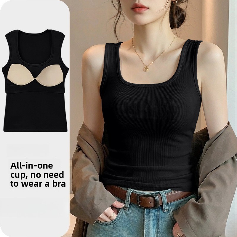 قميص رياضي نسائي جديد بدون أكم - مراجعة T Shirt Bra Seamless وسعره