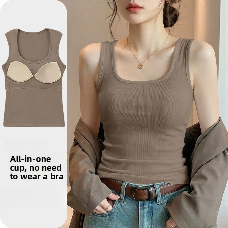 قميص رياضي نسائي جديد بدون أكم - مراجعة T Shirt Bra Seamless وسعره